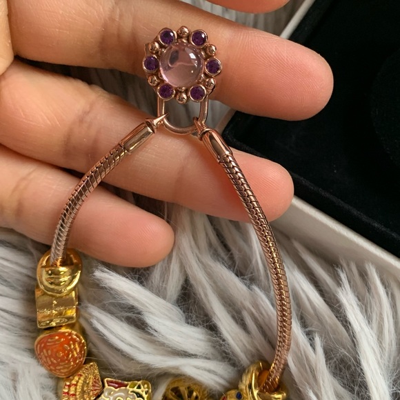 Retired Pandora Carrier Heraldic Amethyst Padlock Bracelet Doctor Strange Charms - Picture 9 of 15